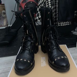 Size 11 Michael Kors Cody Leather Star Studded Boots